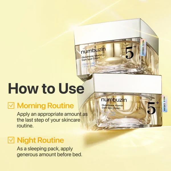 numbuzin No.5+ Glutathione Vitamin Dark Spot Cream - Lahab Beauty | لهب بيوتي