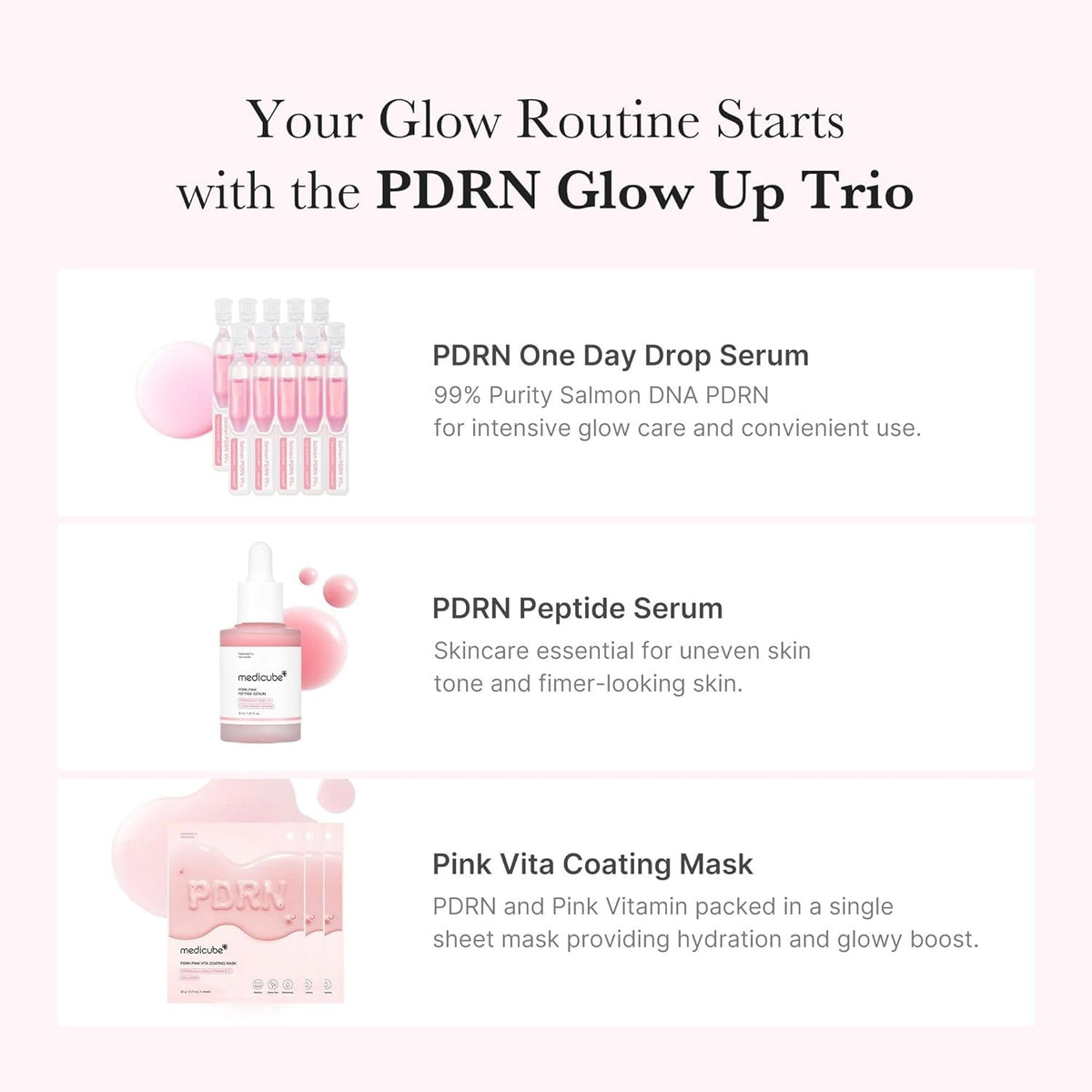 MEDICUBE PDRN Pink Glow Kit – Radiant Pink Glass Glow Routine - Set / Kit - Lahab Beauty | لهب بيوتي