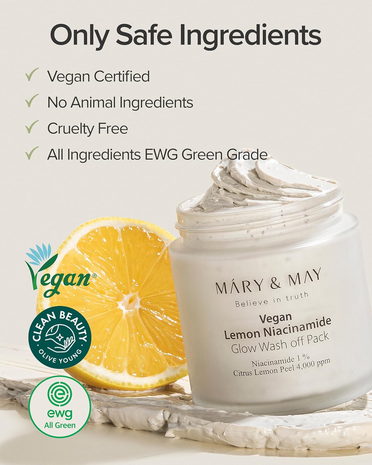 Mary&May Lemon Niacinamide Glow Wash off Pack - 125g - Lahab Beauty | لهب بيوتي