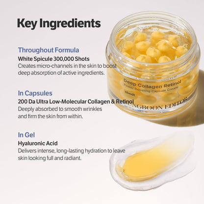 SUNGBOON EDITOR Deep Collagen Retinol Power Boosting Capsule Cream 50ml - Lahab Beauty | لهب بيوتي