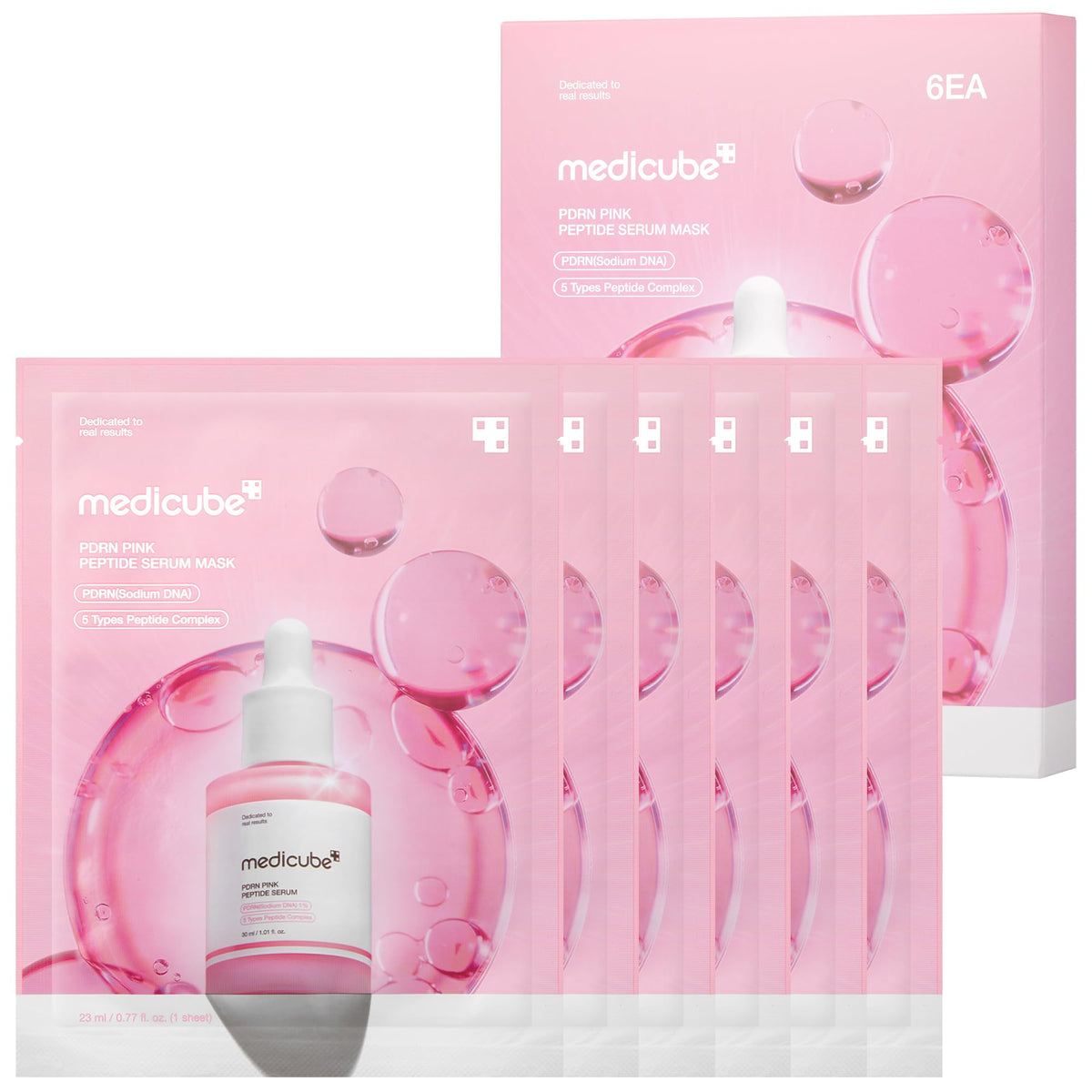 Medicube PDRN Pink Peptide Ampoule Mask 6EA - Lahab Beauty | لهب بيوتي