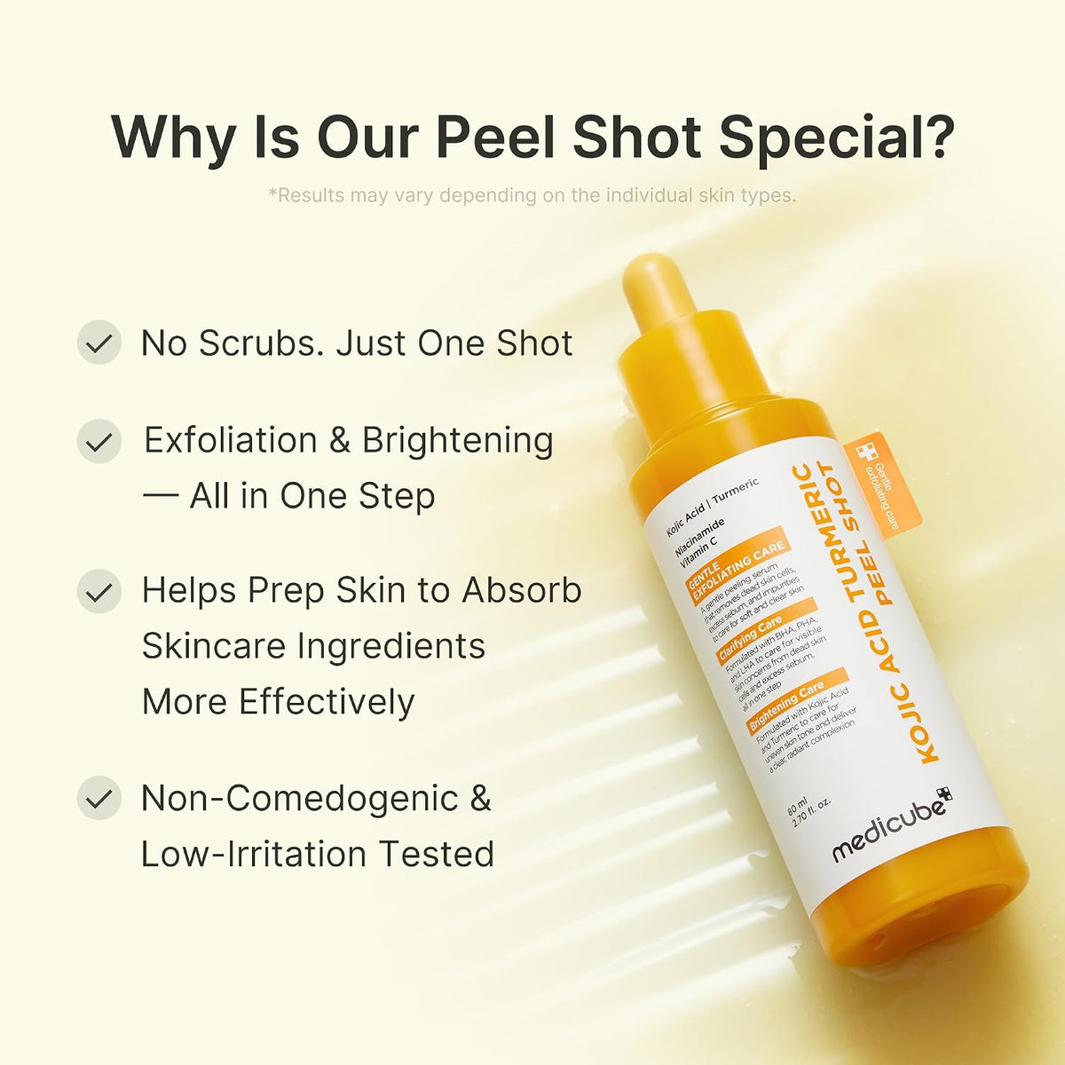 Medicube Kojic Acid Turmeric Peel Shot 80ml - Lahab Beauty | لهب بيوتي