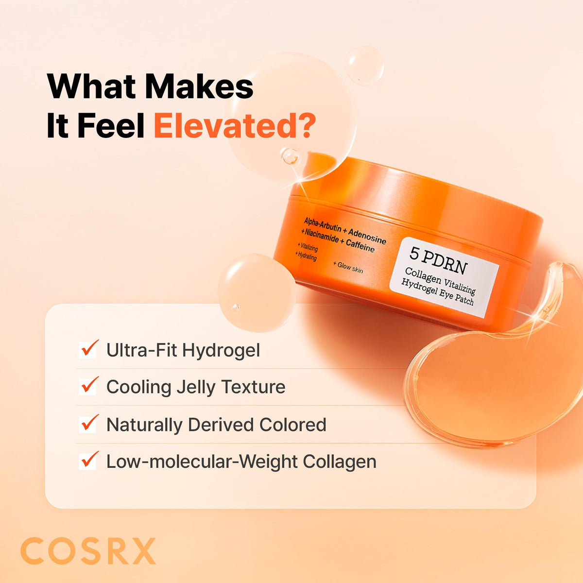 COSRX Collagen Gel Eye Patches 60pcs – PDRN / Peptide / Snail Mucin - Lahab Beauty | لهب بيوتي