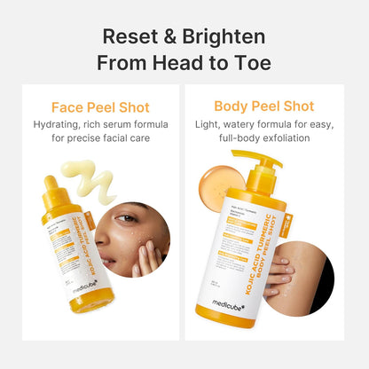 Medicube Kojic Acid Turmeric Body Peel Shot 280ml - Lahab Beauty | لهب بيوتي