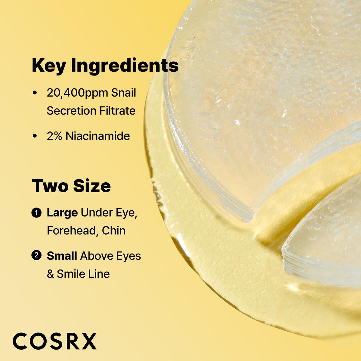 COSRX Collagen Gel Eye Patches 60pcs – PDRN / Peptide / Snail Mucin - Lahab Beauty | لهب بيوتي
