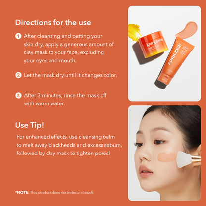 APRILSKIN Carrotene IPMP 3-Min Quick Dry Pore Caring Clay Mask – 100g / 3.52 oz 🧊✨ - Lahab Beauty | لهب بيوتي