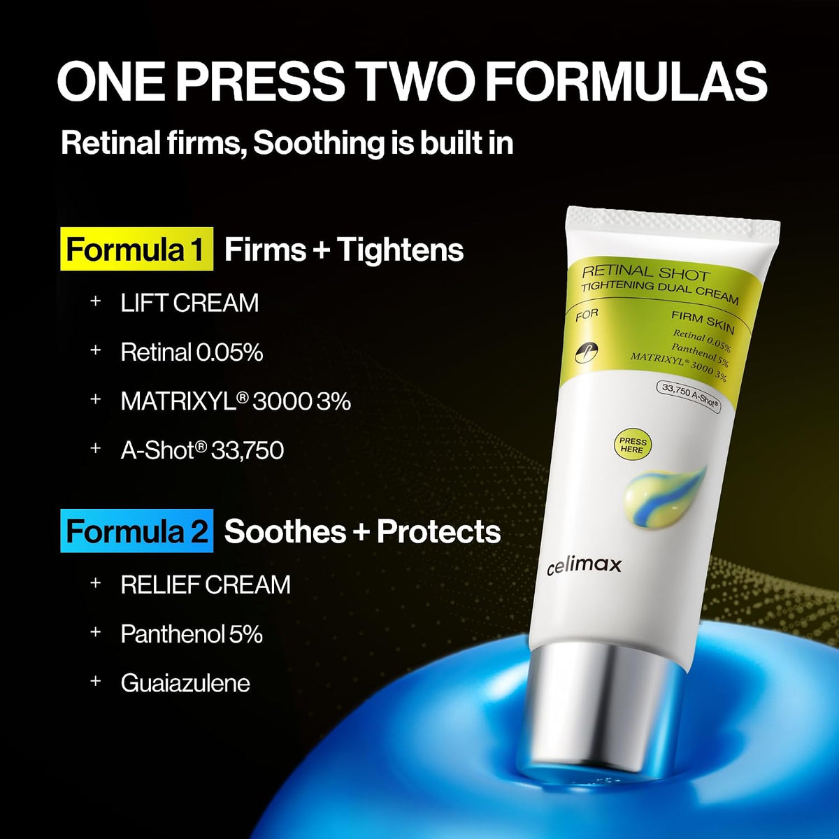 Celimax The Vita-A Retinal Shot Tightening Dual Cream (50ml) - Lahab Beauty | لهب بيوتي