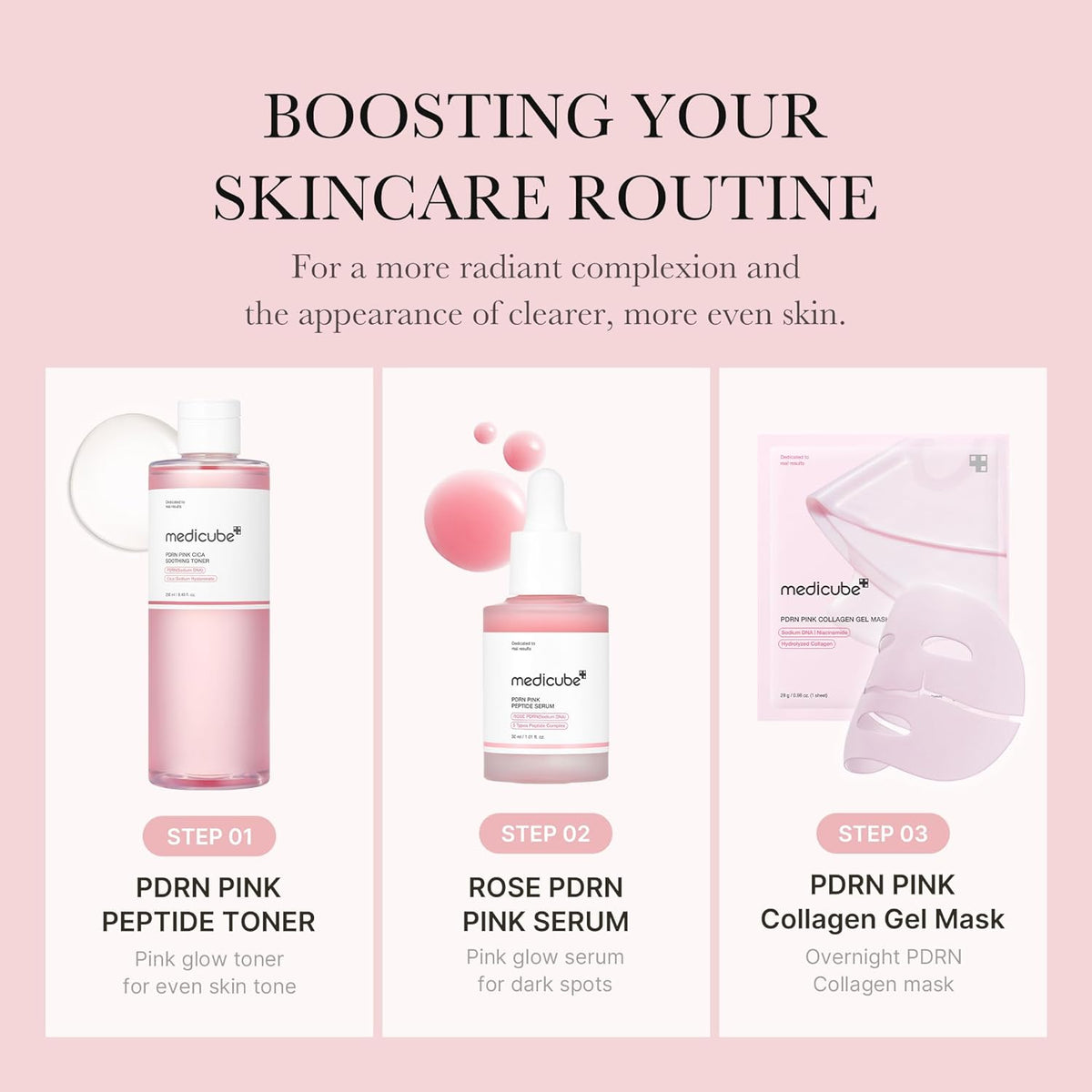 Medicube PDRN Pink Trio Set - Lahab Beauty | لهب بيوتي