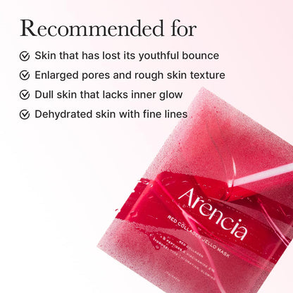 ARENCIA Red Collagen Jello Mask – Plump & Hydrating Overnight Hydrogel Mask (4ea) ❤️✨ - Lahab Beauty | لهب بيوتي