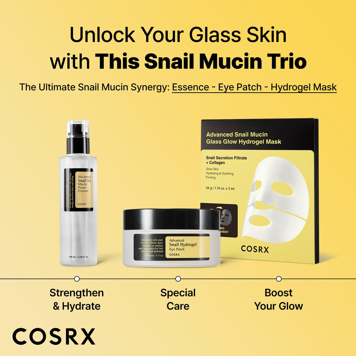 COSRX Collagen Gel Eye Patches 60pcs – PDRN / Peptide / Snail Mucin - Lahab Beauty | لهب بيوتي