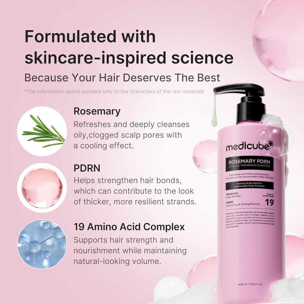 Medicube Rosemary PDRN Clarifying Shampoo (400ml / 13.52 fl. oz) 🌿🧼 - Lahab Beauty | لهب بيوتي