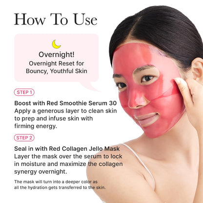 ARENCIA Red Collagen Jello Mask – Plump & Hydrating Overnight Hydrogel Mask (4ea) ❤️✨ - Lahab Beauty | لهب بيوتي
