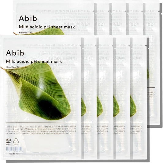 ABIB Mild Acidic pH Sheet Mask Heartleaf Fit (30ml x 10ea) - Lahab Beauty | لهب بيوتي