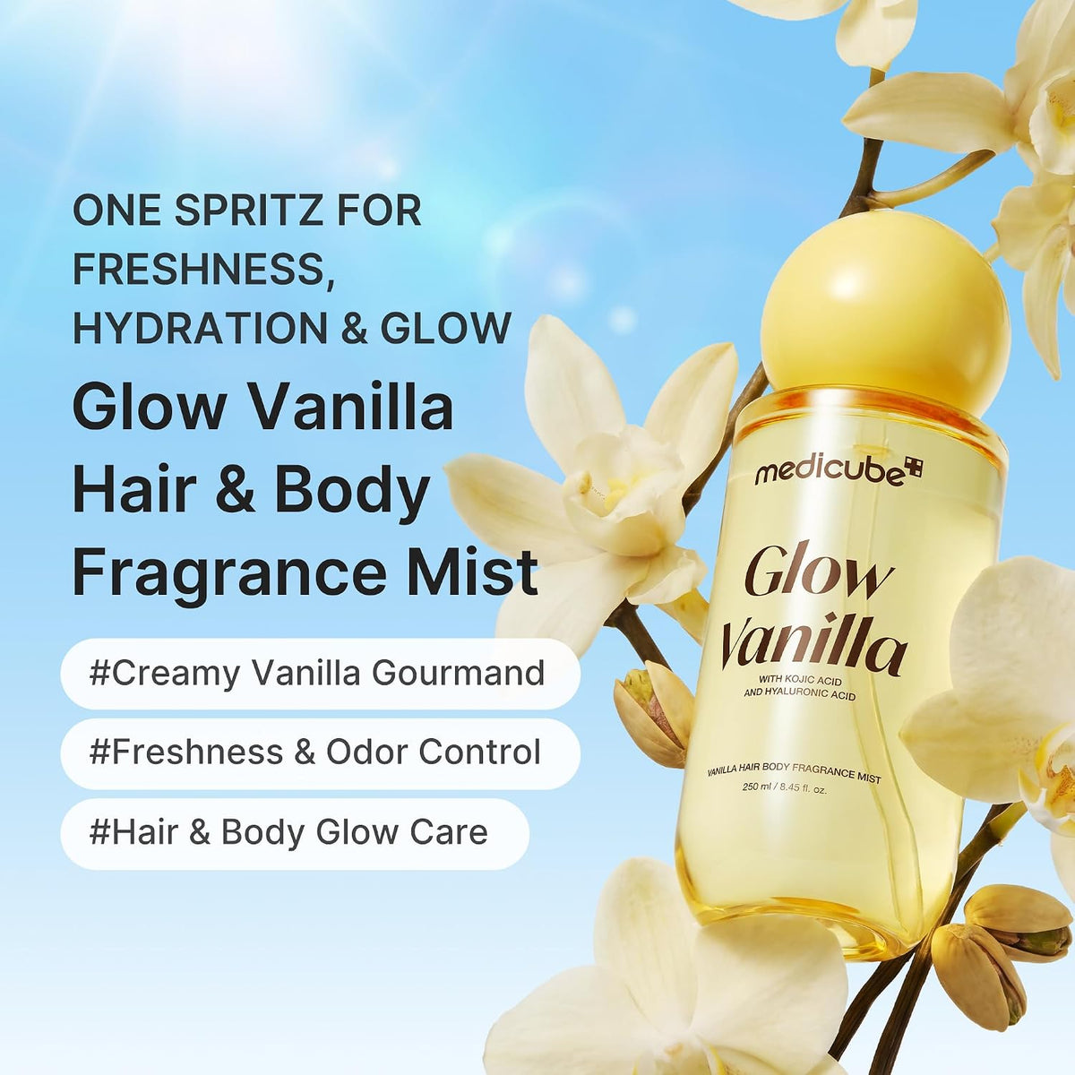 Medicube Glow Vanilla Hair & Body Fragrance Mist 100ml - Lahab Beauty | لهب بيوتي