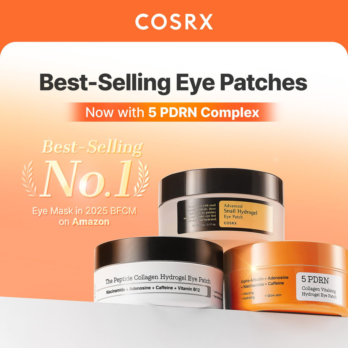 COSRX Collagen Gel Eye Patches 60pcs – PDRN / Peptide / Snail Mucin - Lahab Beauty | لهب بيوتي