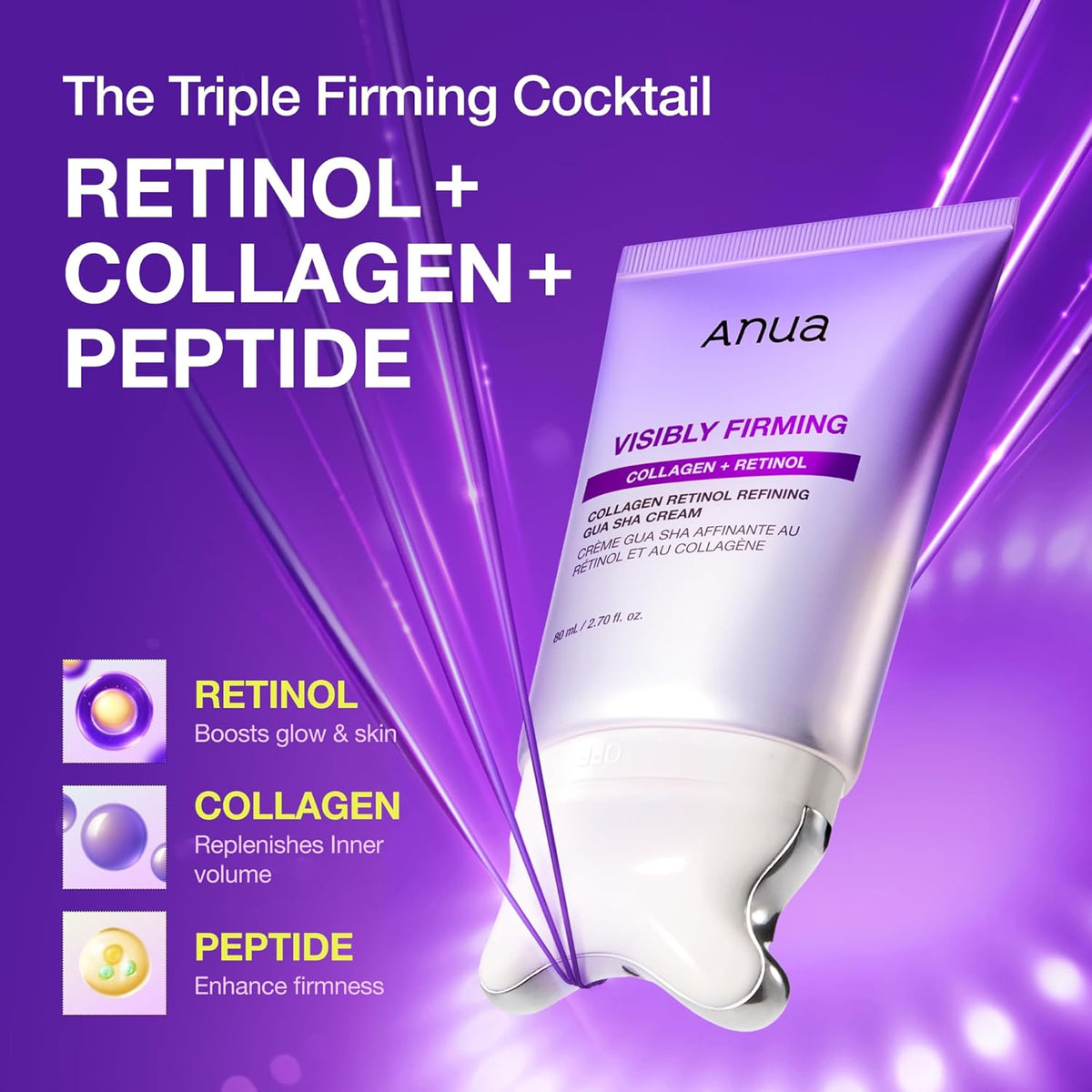 ANUA Collagen Retinol Refining Gua Sha Cream 80ml - Lahab Beauty | لهب بيوتي