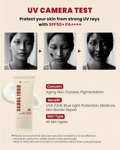 K-SECRET SEOUL 1988 Sun : Pine Tree + Ceramide (50ml / 1.69 fl.oz) - Lahab Beauty | لهب بيوتي