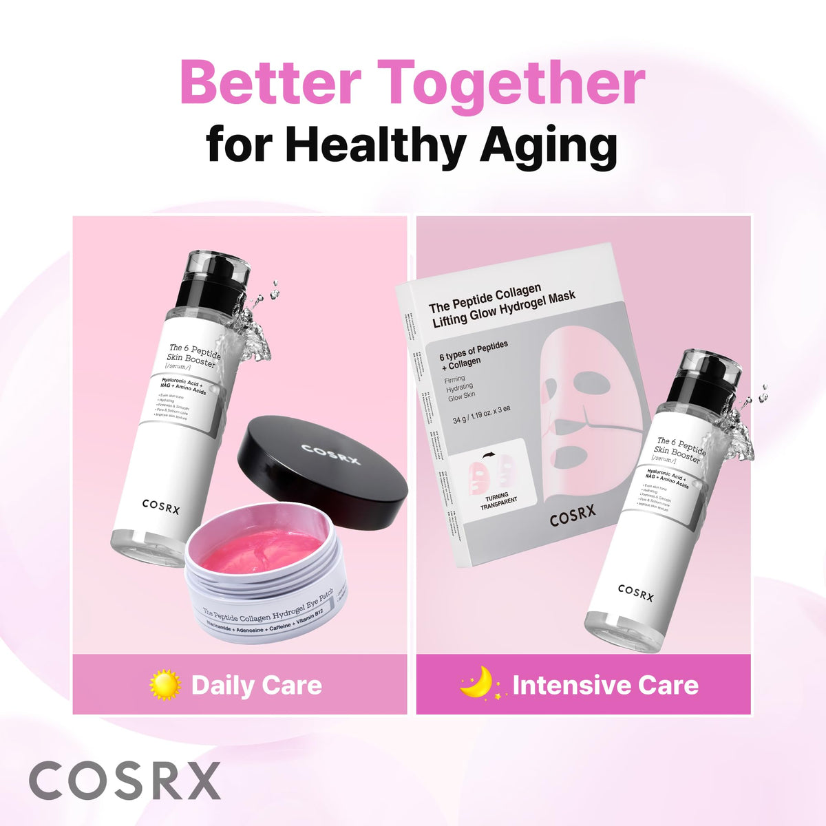 COSRX Collagen Gel Eye Patches 60pcs – PDRN / Peptide / Snail Mucin - Lahab Beauty | لهب بيوتي