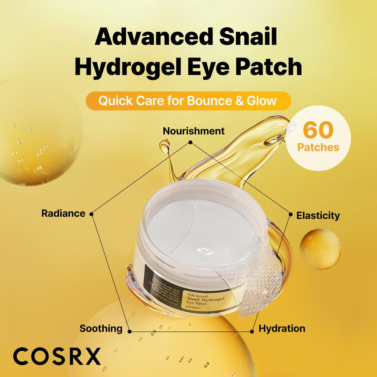 COSRX Collagen Gel Eye Patches 60pcs – PDRN / Peptide / Snail Mucin - Lahab Beauty | لهب بيوتي