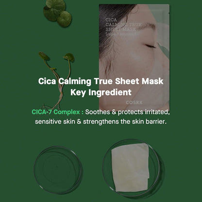 COSRX Cica Calming True Sheet Mask (21ml / 0.71 fl oz) 🌿💧 - Lahab Beauty | لهب بيوتي