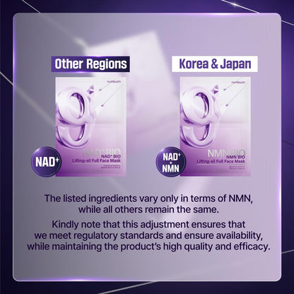 numbuzin No.9 Sheet Mask | NAD+ BIO Lifting-sil Full Face Mask - 4EA - Lahab Beauty | لهب بيوتي