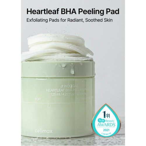 [Celimax] Ji Woo Gea Heartleaf BHA Peeling Pad (60ea) - Lahab Beauty | لهب بيوتي