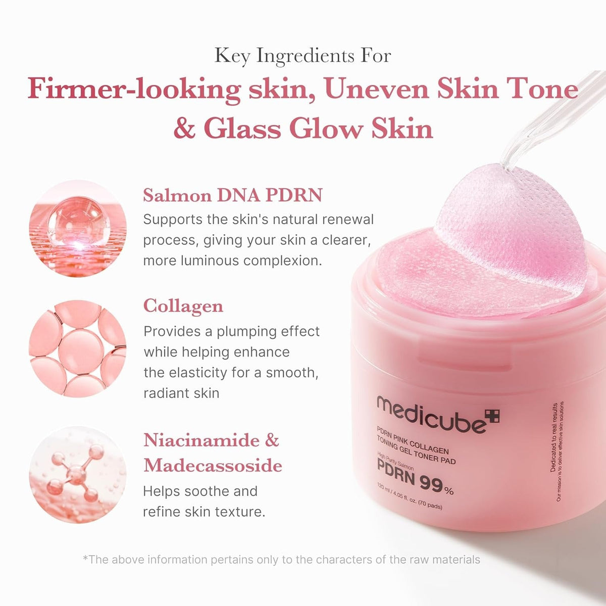 Medicube PDRN Pink Collagen Toning Gel Toner Pad - 70 pads - Lahab Beauty | لهب بيوتي
