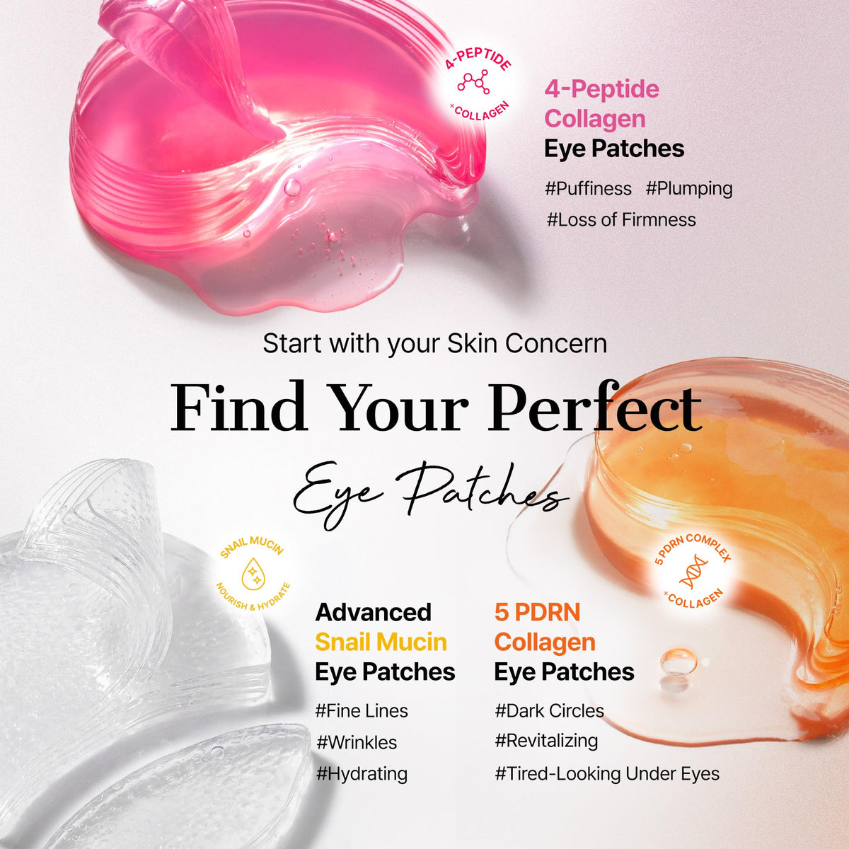 COSRX Collagen Gel Eye Patches 60pcs – PDRN / Peptide / Snail Mucin - Lahab Beauty | لهب بيوتي