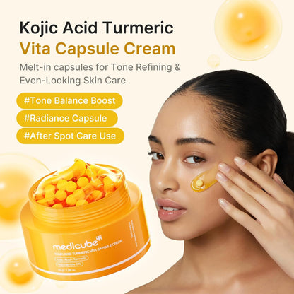 Medicube Kojic Acid Turmeric Vita Capsule Cream 53g - Lahab Beauty | لهب بيوتي