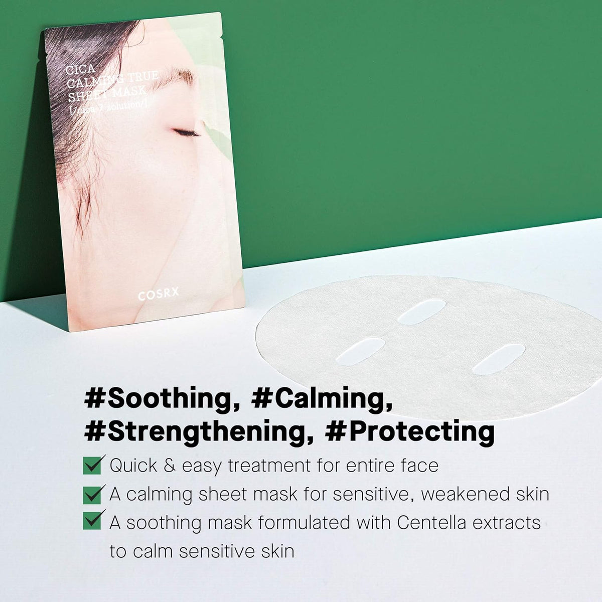 COSRX Cica Calming True Sheet Mask (21ml / 0.71 fl oz) 🌿💧 - Lahab Beauty | لهب بيوتي