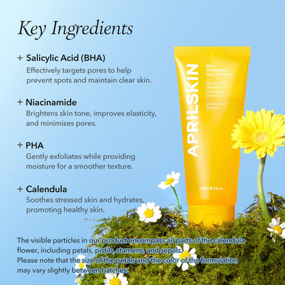 APRILSKIN Calendula Flower-Infused Facial Peel Off Mask – 3.52 fl oz / 100ml 🌼✨ - Lahab Beauty | لهب بيوتي