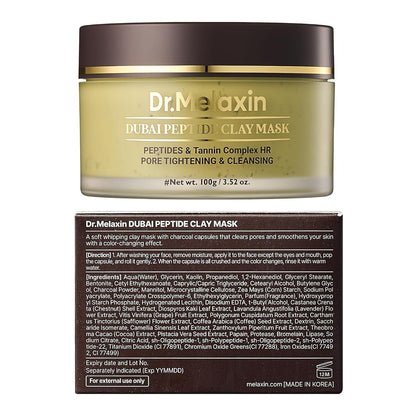 Dr.Melaxin DUBAI Peptide Clay Mask – Moisture-Rich Whipped Charcoal Clay 🖤✨ - Lahab Beauty | لهب بيوتي