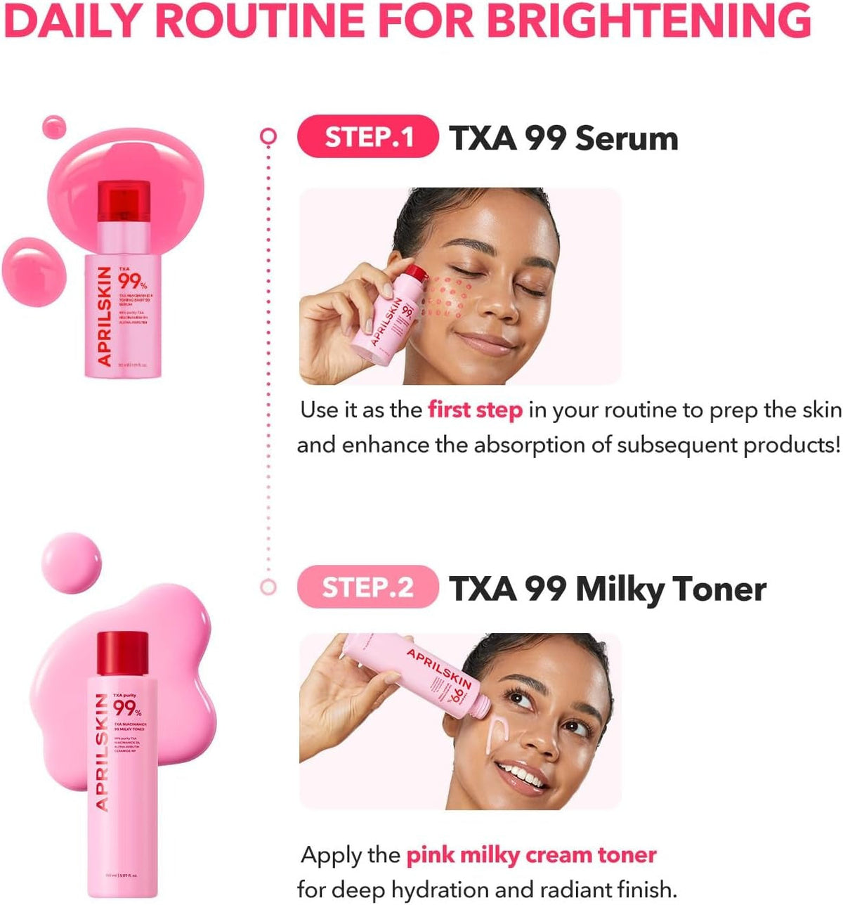APRILSKIN TXA + Niacinamide 99 Pink Milky Toner -  150ml - Lahab Beauty | لهب بيوتي