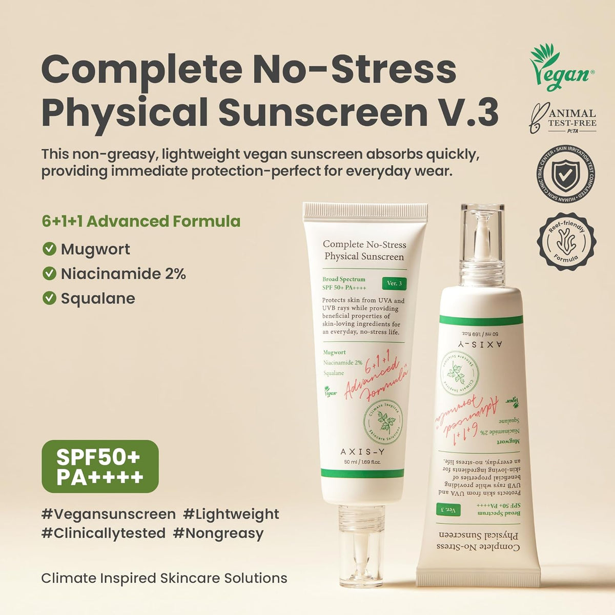 AXIS-Y Complete No Stress Physical Sunscreen 50ml - Lahab Beauty | لهب بيوتي