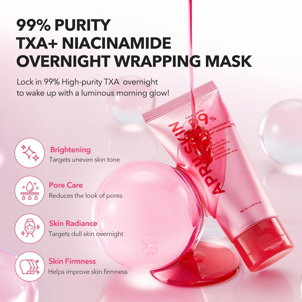 APRILSKIN TXA Niacinamide 99 Overnight Wrapping Mask - 80ml - Lahab Beauty | لهب بيوتي