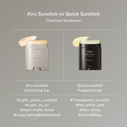 [ABIB] Airy Sunstick Smoothing Bar SPF50+ PA++++ - 23g - Lahab Beauty | لهب بيوتي