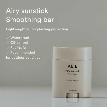 [ABIB] Airy Sunstick Smoothing Bar SPF50+ PA++++ - 23g - Lahab Beauty | لهب بيوتي