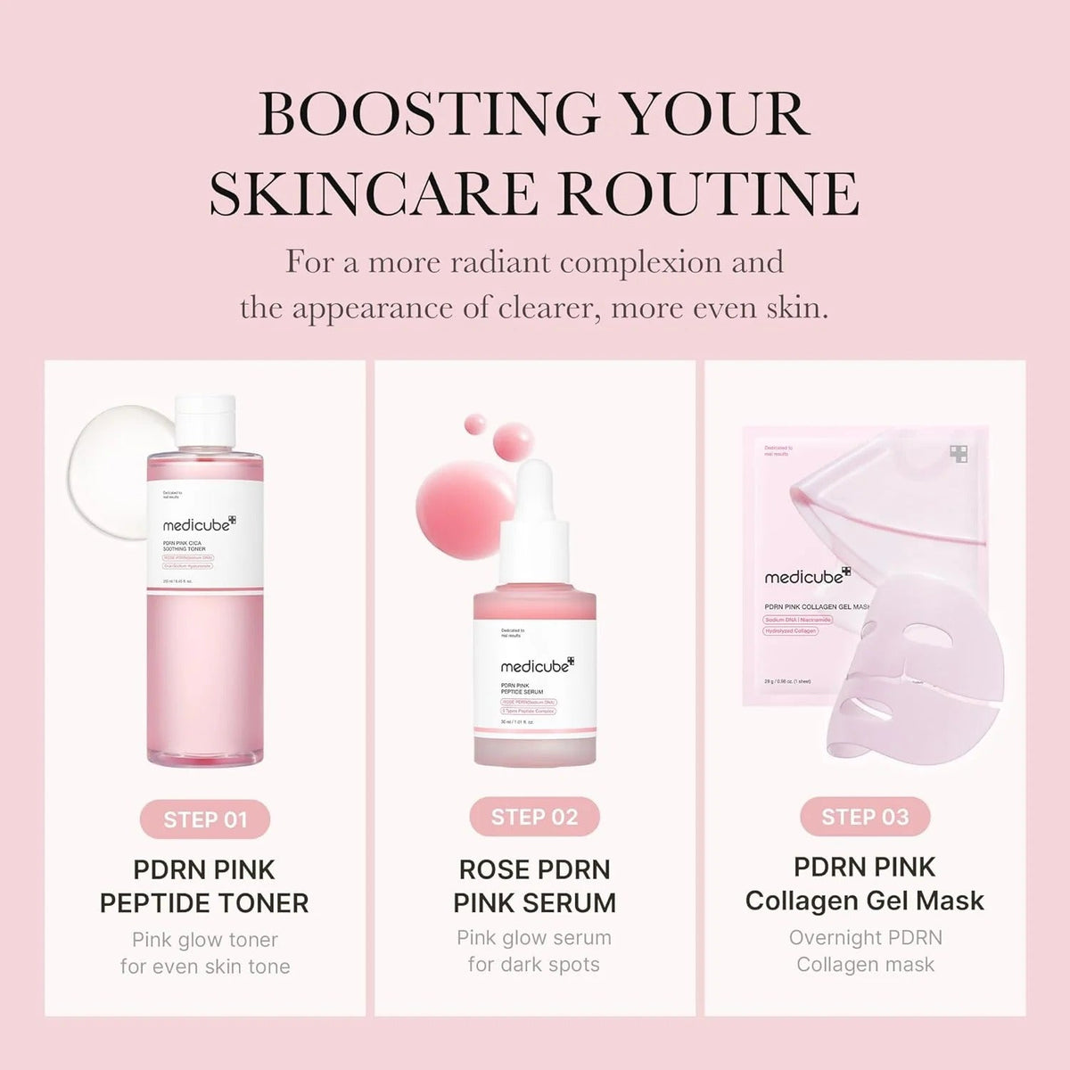 [MEDICUBE] PDRN Peptide Pink Shot Set - Lahab Beauty | لهب بيوتي