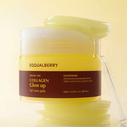 [Eqqualberry] Collagen Glow Up Gel Toner Pads (60ea) - Lahab Beauty | لهب بيوتي