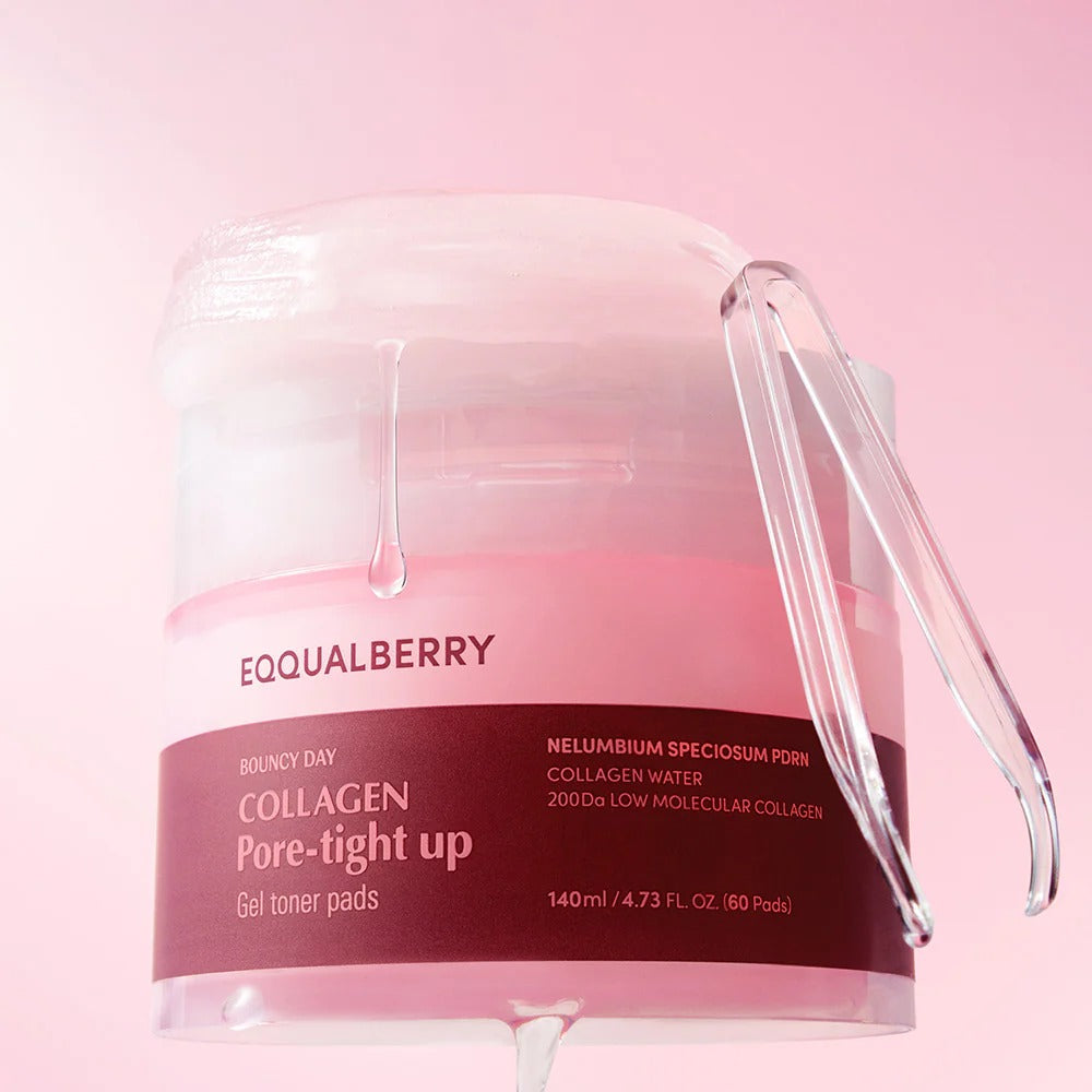 [Eqqualberry] Collagen Pore Tight Up Gel Toner Pads (60ea) - Lahab Beauty | لهب بيوتي