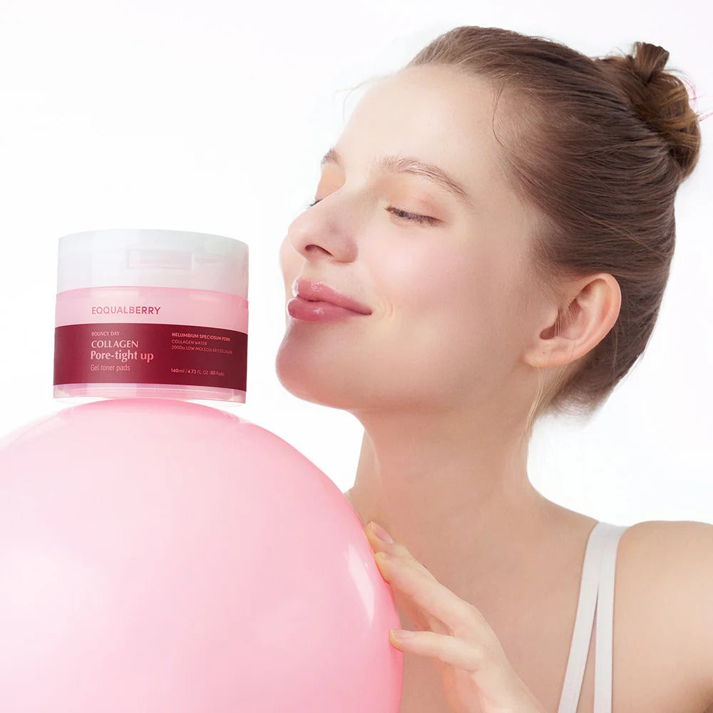 [Eqqualberry] Collagen Pore Tight Up Gel Toner Pads (60ea) - Lahab Beauty | لهب بيوتي