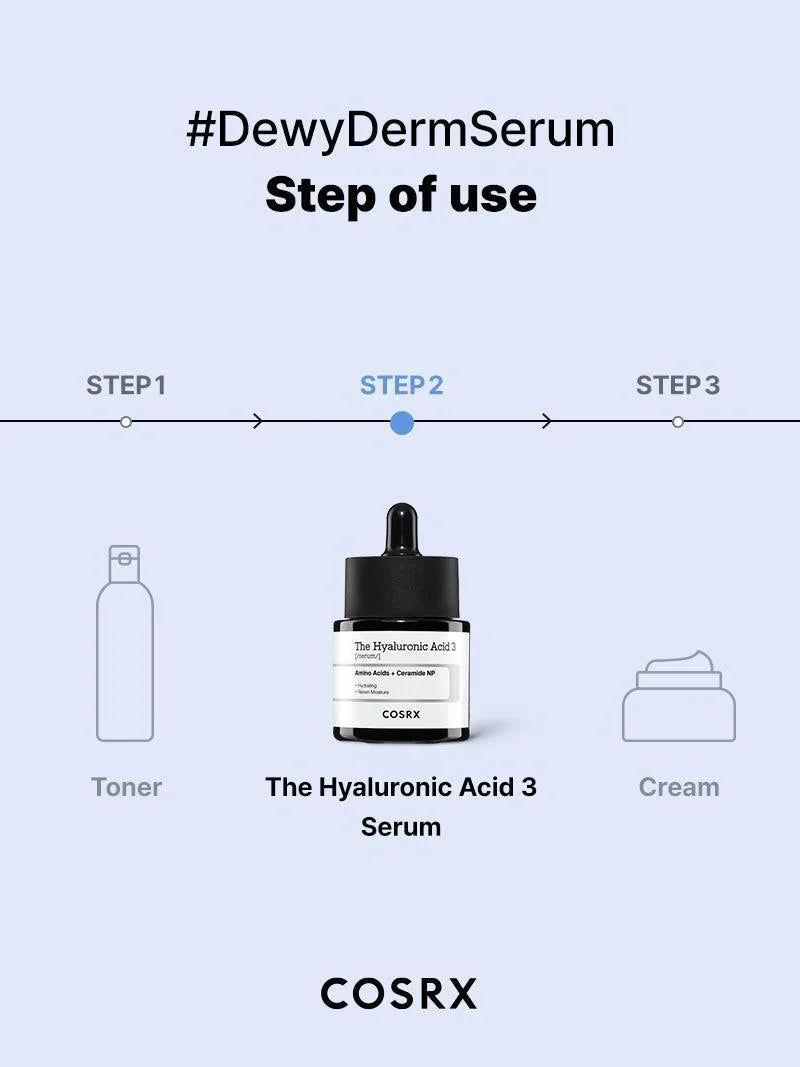 COSRX The Hyaluronic Acid 3 Serum – Deep Hydration for Plump, Supple Skin - Lahab Beauty | لهب بيوتي