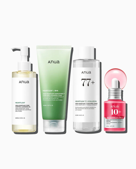 [Anua] Glass Skin Essential Set – Your 4-Step Routine to Radiant, Poreless Skin | Full-Size Kit - Lahab Beauty | لهب بيوتي