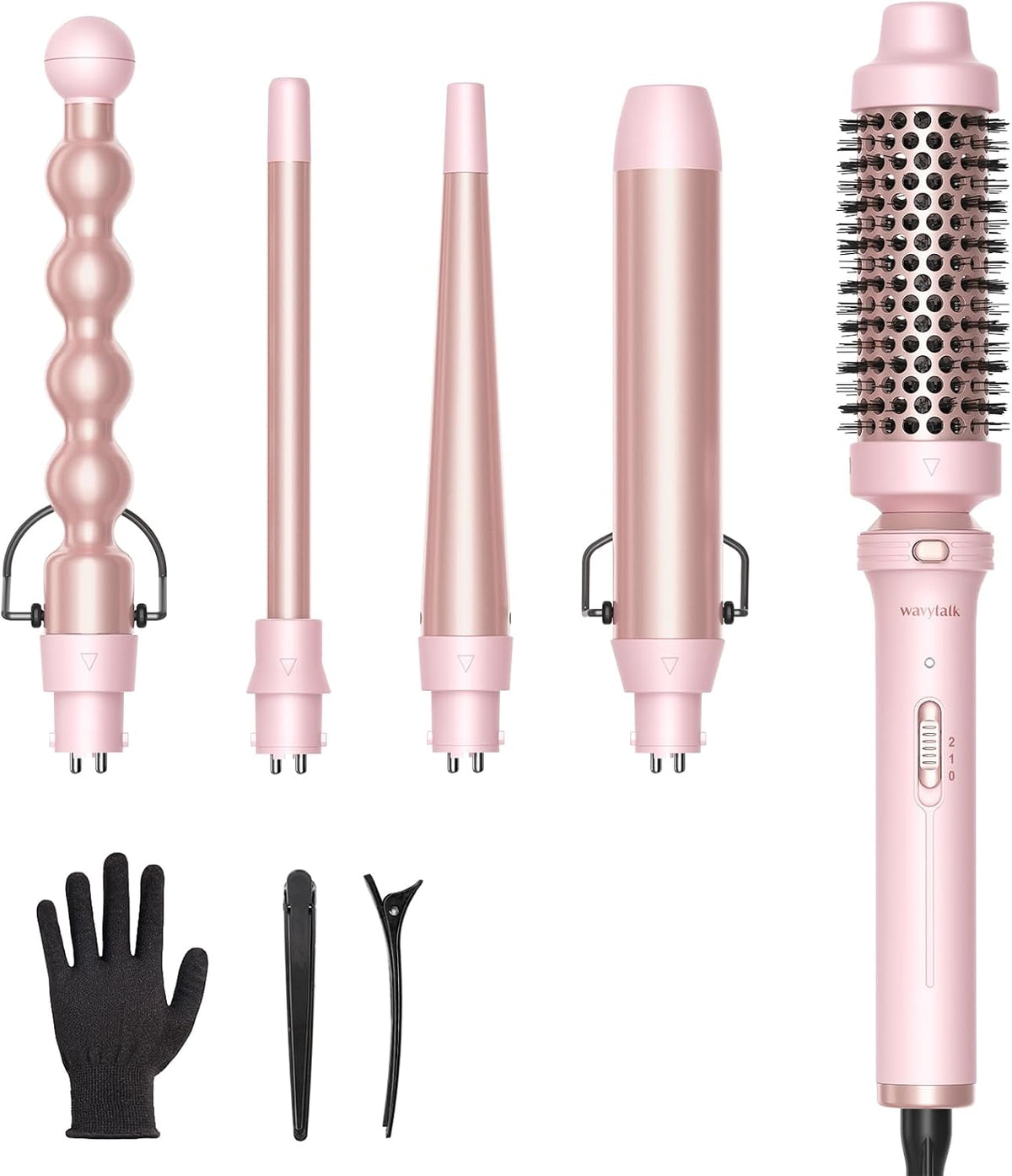 Wavytalk 5-in-1 Curling Iron & Curling Wand Set – Pink - Lahab Beauty | لهب بيوتي