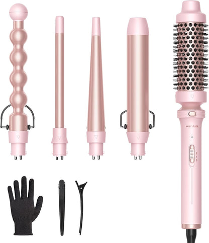 Wavytalk 5-in-1 Curling Iron & Curling Wand Set – Pink - Lahab Beauty | لهب بيوتي