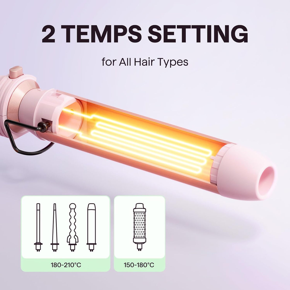 Wavytalk 5-in-1 Curling Iron & Curling Wand Set – Pink - Lahab Beauty | لهب بيوتي