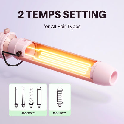Wavytalk 5-in-1 Curling Iron & Curling Wand Set – Pink - Lahab Beauty | لهب بيوتي