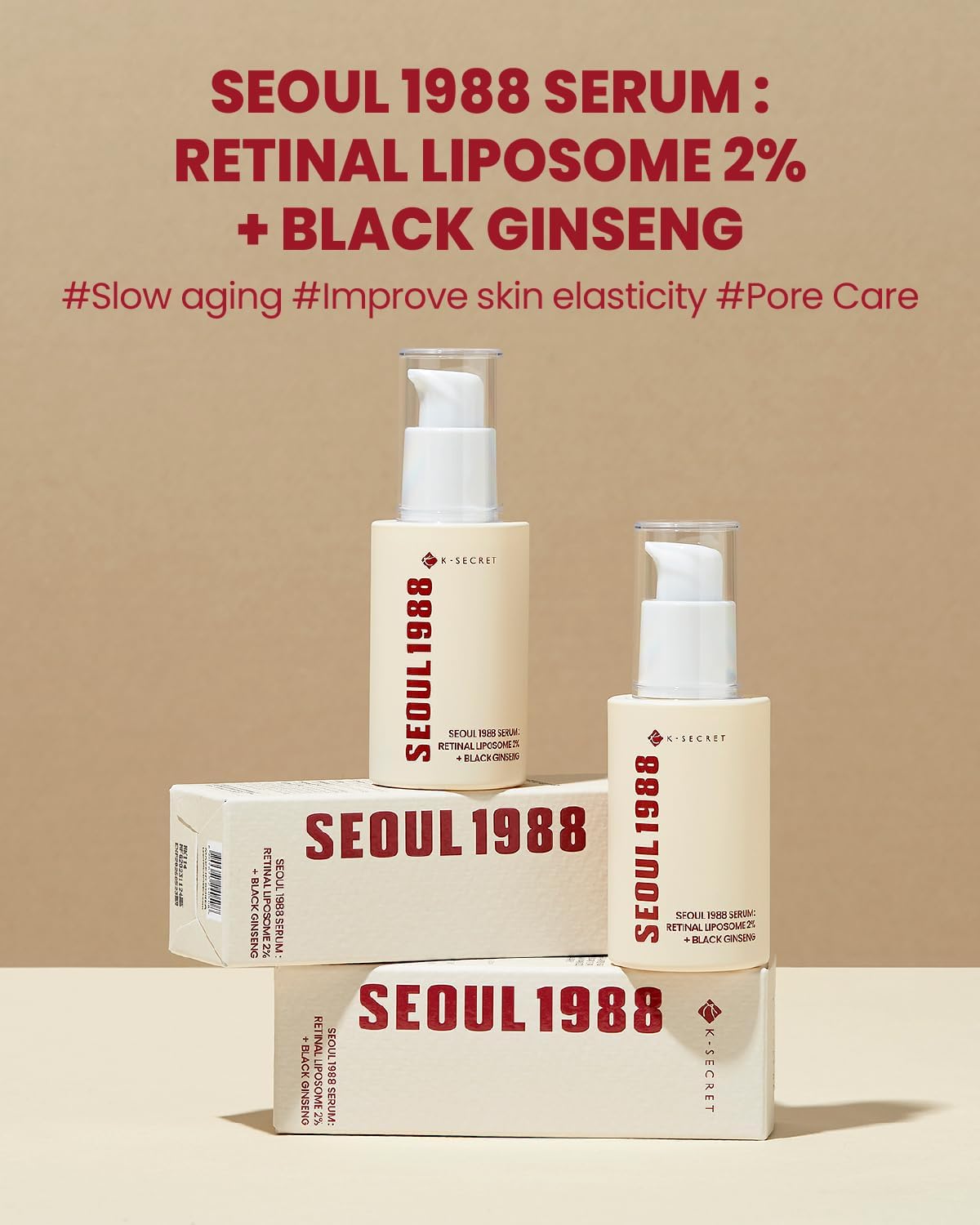 [KSECRET] SEOUL 1988 Serum : Retinal Liposome 2% + Black Ginseng - Lahab Beauty | لهب بيوتي