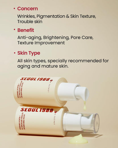 [KSECRET] SEOUL 1988 Serum : Retinal Liposome 2% + Black Ginseng - Lahab Beauty | لهب بيوتي