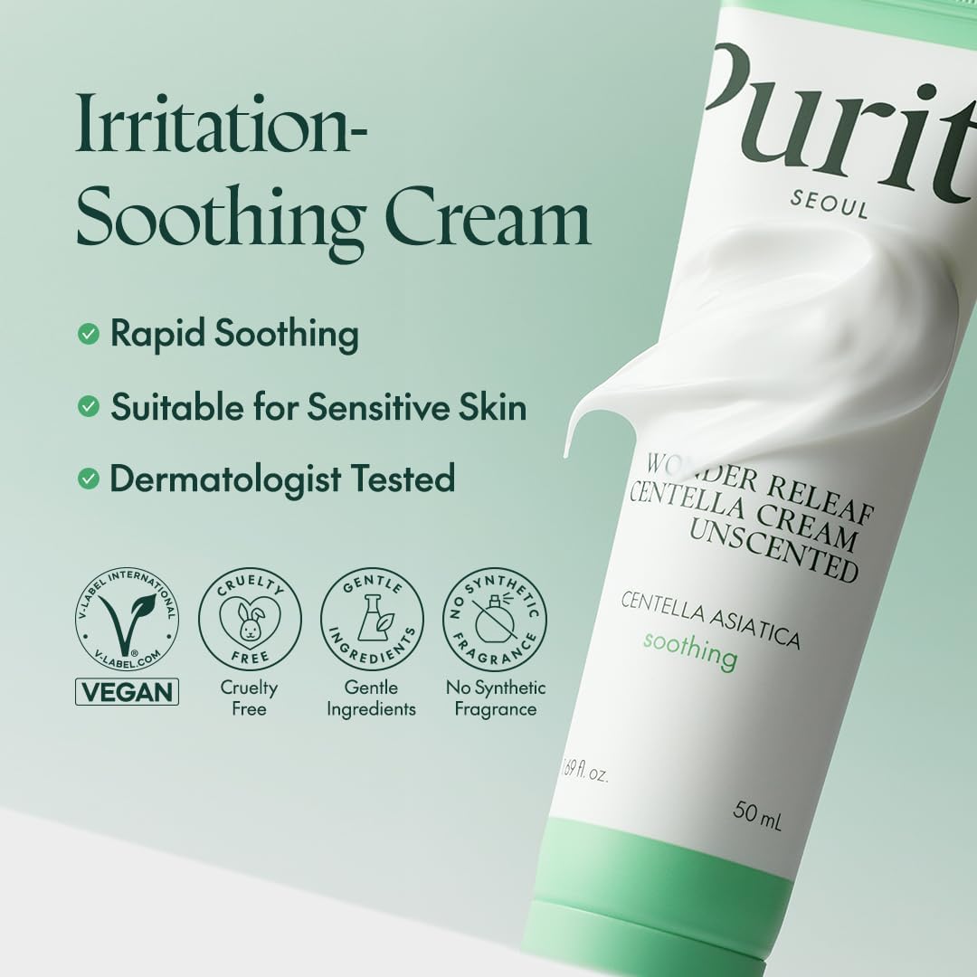 [PURITO] Wonder Releaf Centella Cream Unscented - 50 ml - Lahab Beauty | لهب بيوتي